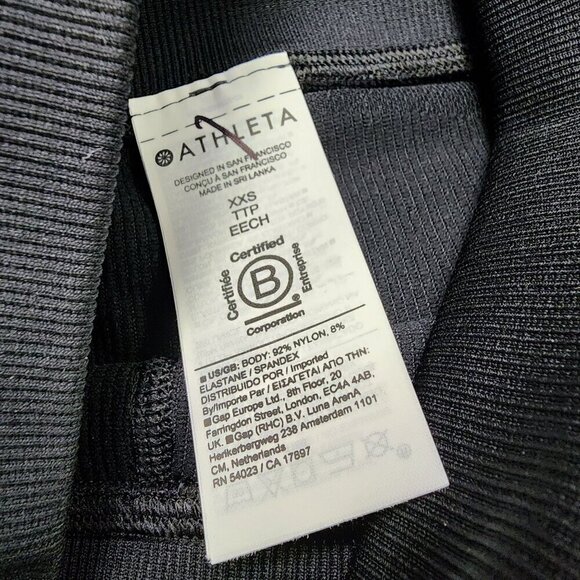 Athleta Aurora Seamless Black Ribbed Leggings XXS - Picture 7 of 7